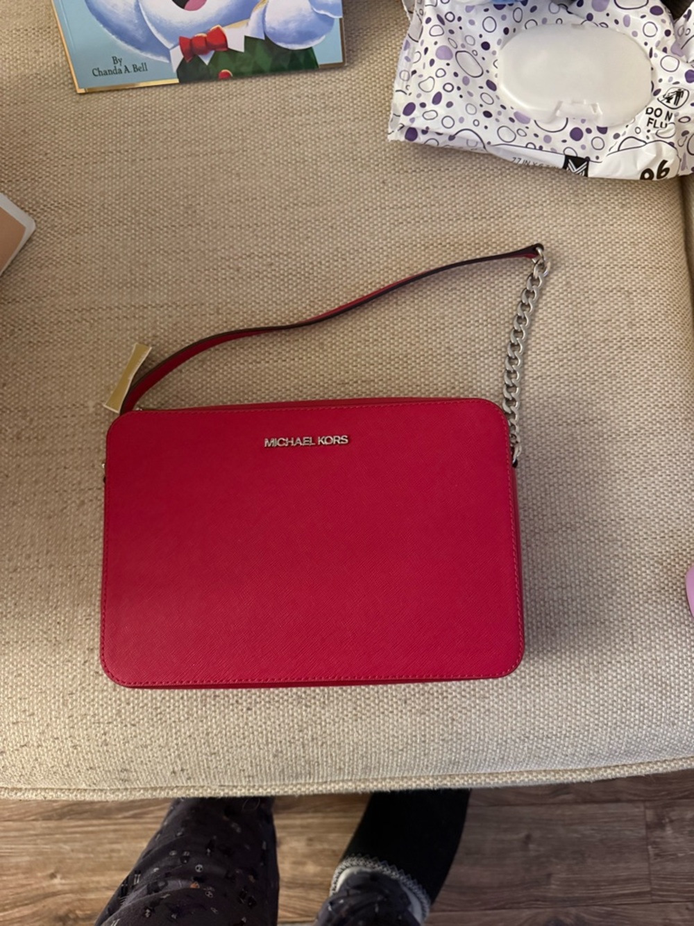 Michael Kors Hot Pink Crossbody with Chain Strap